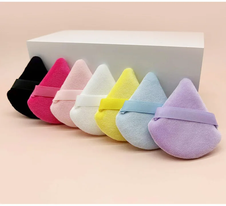 Triangle Powder Puff mini Finger Makeup puff Wet and Dry Soft Velour Face Makeup Puff for Loose Powder
