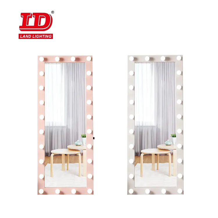 unbreakable makeup big rectangle full body led illuminated hollywood mirrors with with bulbs for bedroom