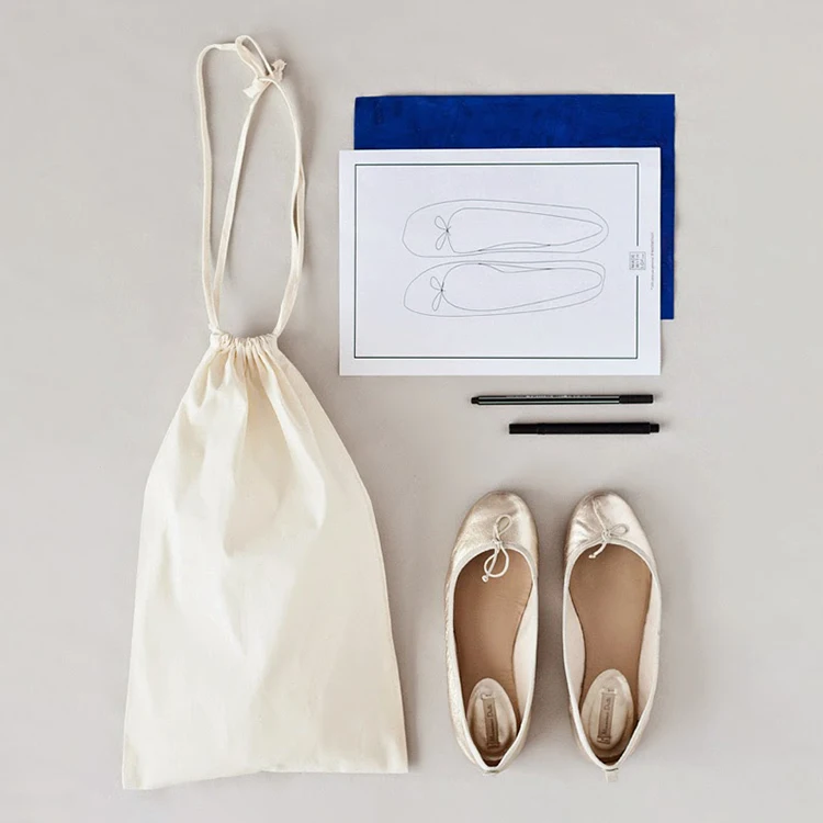  Custom printed recycled organic cotton canvas drawstring shoe dust bag with logo dustbag for