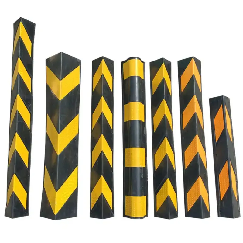 Premium Quality Heavy Duty Rubber Corner Wall Protector Column Corner Guard Parking Lot Safety Reflective Wall Protector