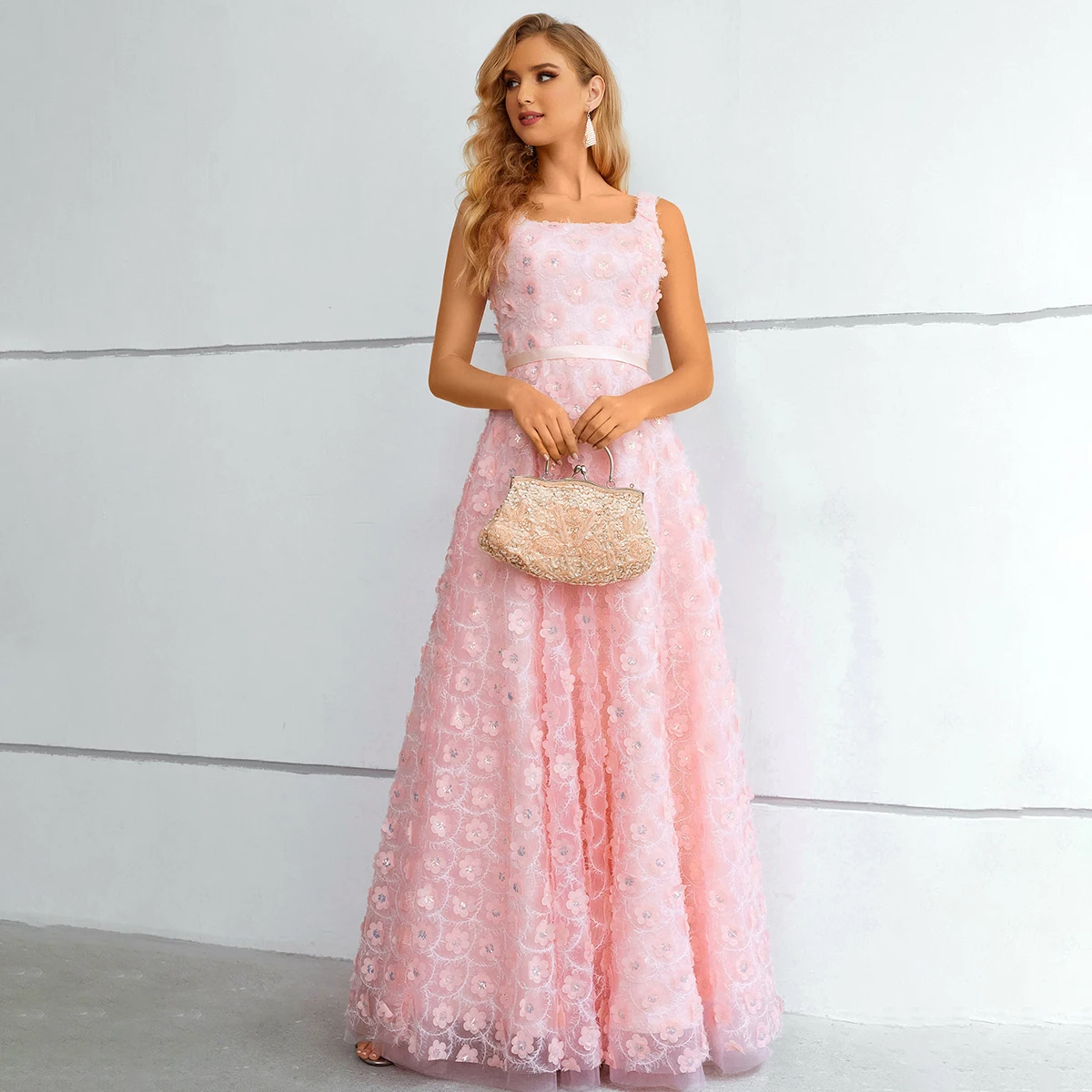 Popular promotional luxury cute beautiful velour elegant satin evening gown dress