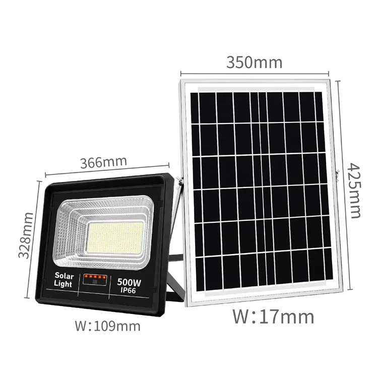 Solar Power Outdoor Lamp Radar Sensor Remote Ip66 Waterproof Led Flood Light 50W100W 200W 300W 500W Reflective