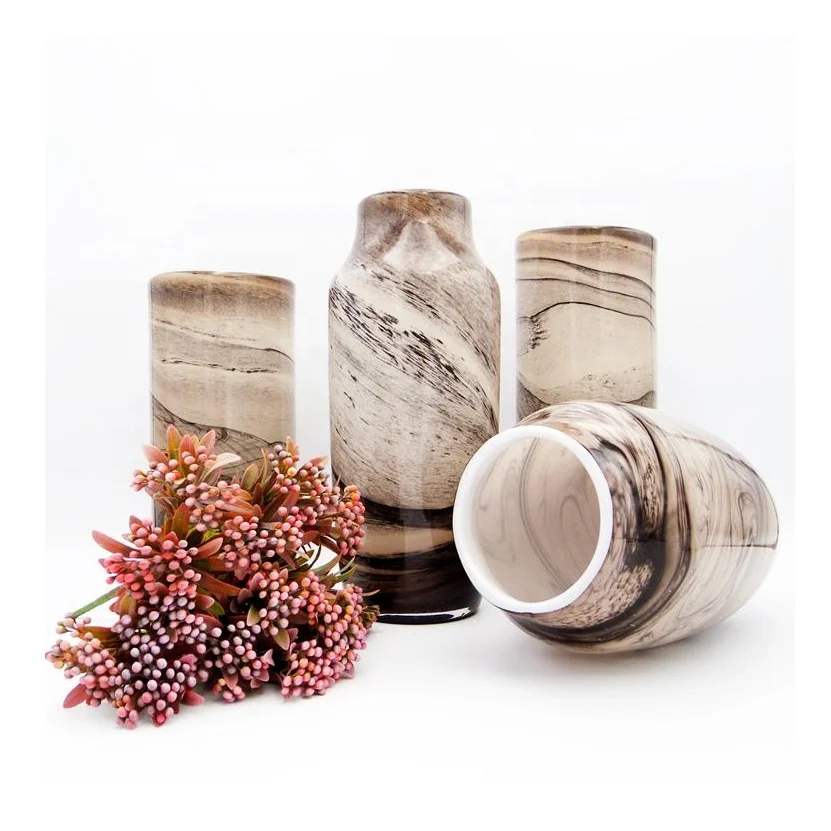 
 20cm Hot Sale Kitchen Office Decoration Small Vase Set Cute Flower Short Vase  