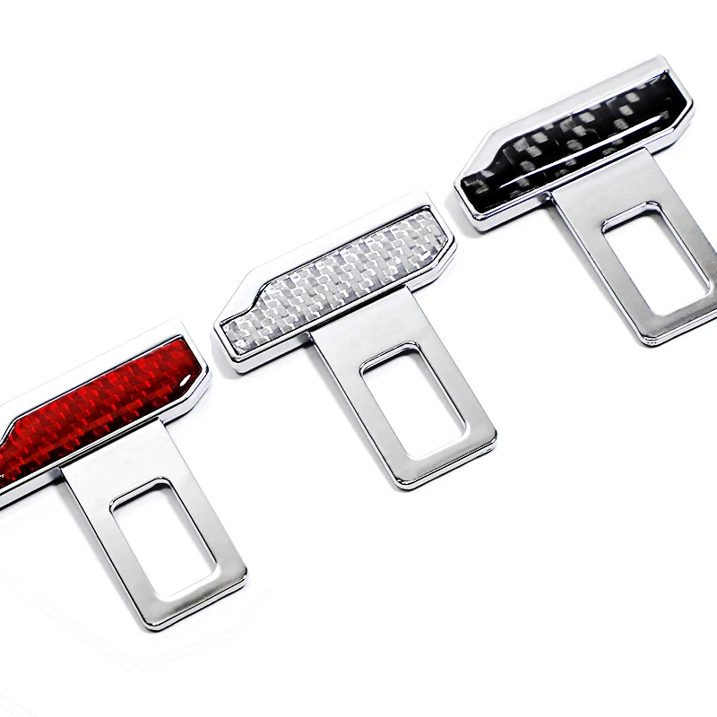 KLNT Car Gadgets Carbon Fiber High Quality Alarm Stopper Clip Car Seat Belt Buckle