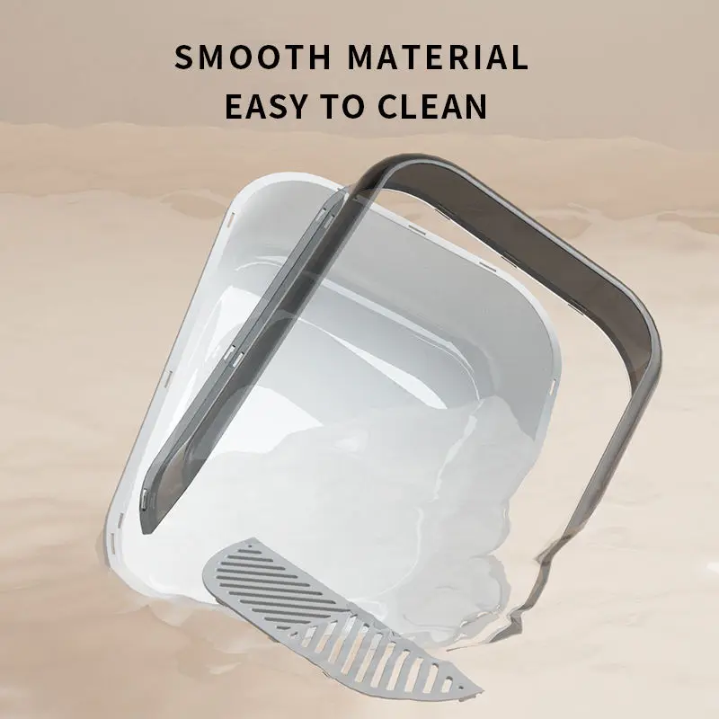 Wholesale Large Square Easy Cleaning Cat Litter Box Eco Friendly Plastic Cats Sandbox Toilet Cat Litter Box and Accessories