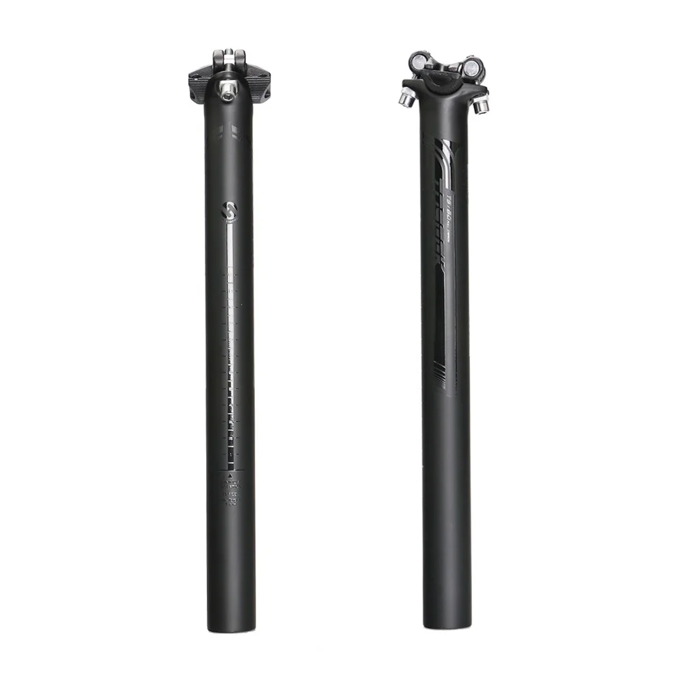 Toseek Carbon Seat post Bicycle Seat Post  3K matte 27.2/30.8/31.6 x350/400mm logo gloss black 240g