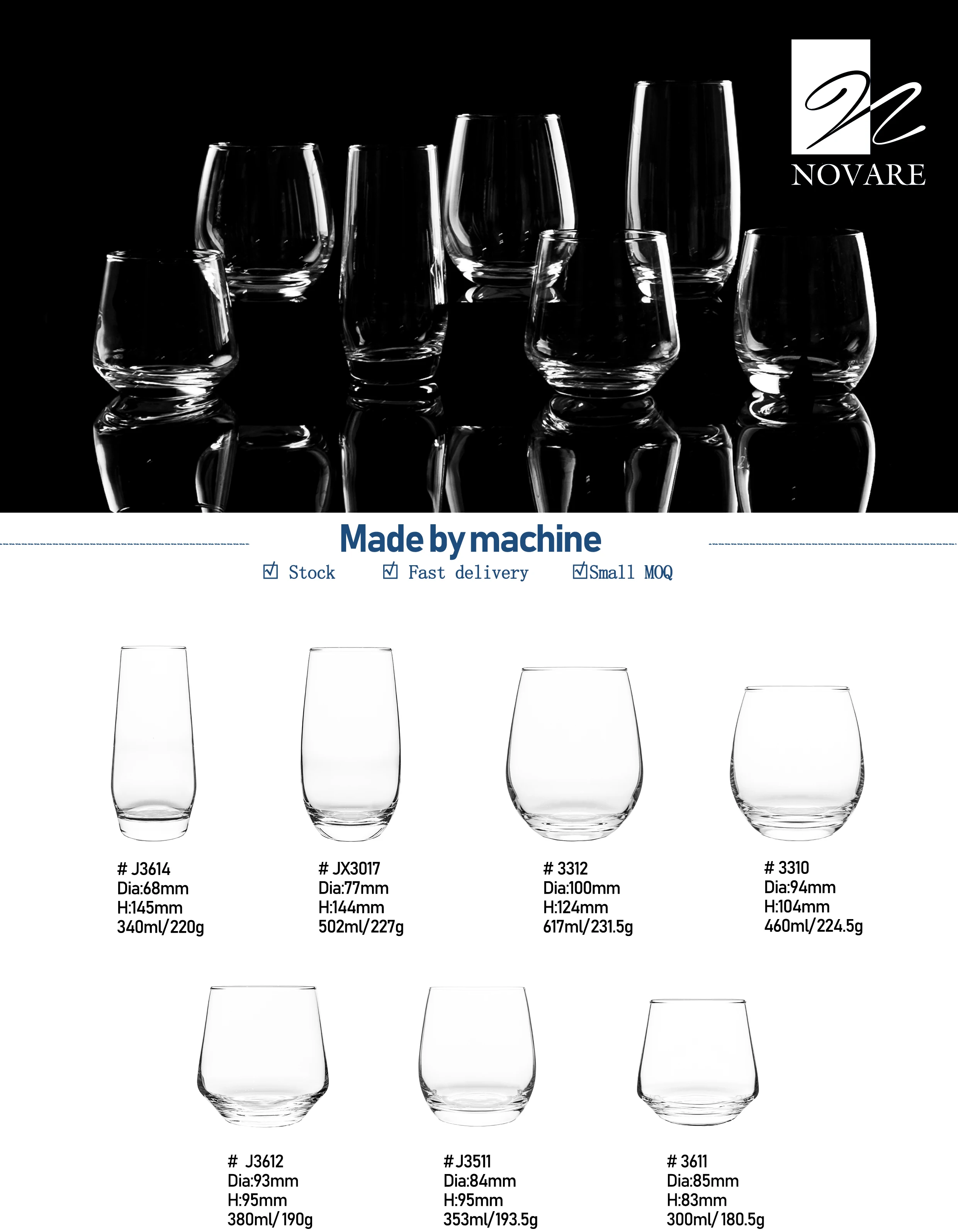 13.5oz Classic Clear Wine Goblets Glasses Set of 6 for Water Juice Liquor