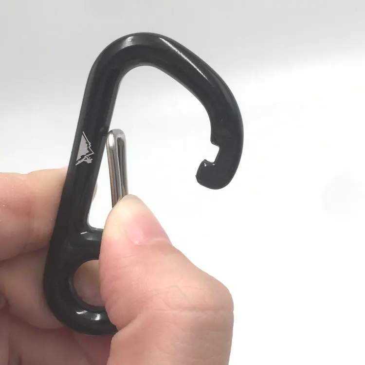 
Cheap key tag clip hook 6 cm aluminum carabiner with hole 