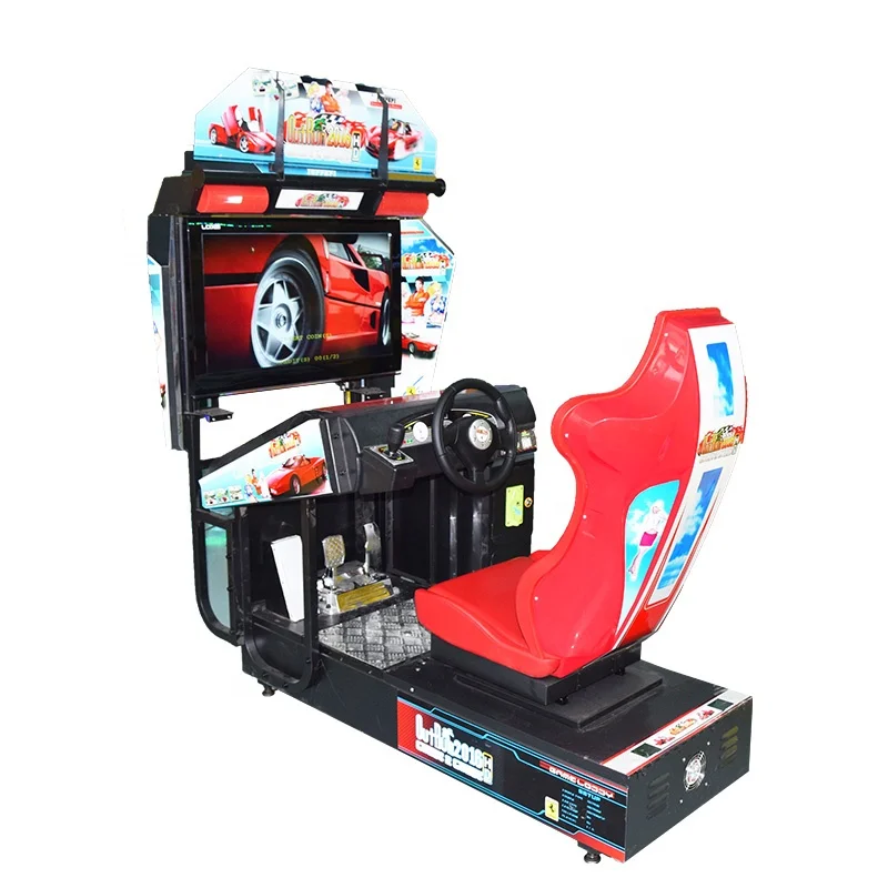 Amusement park racing car game console in coin operated games machine
