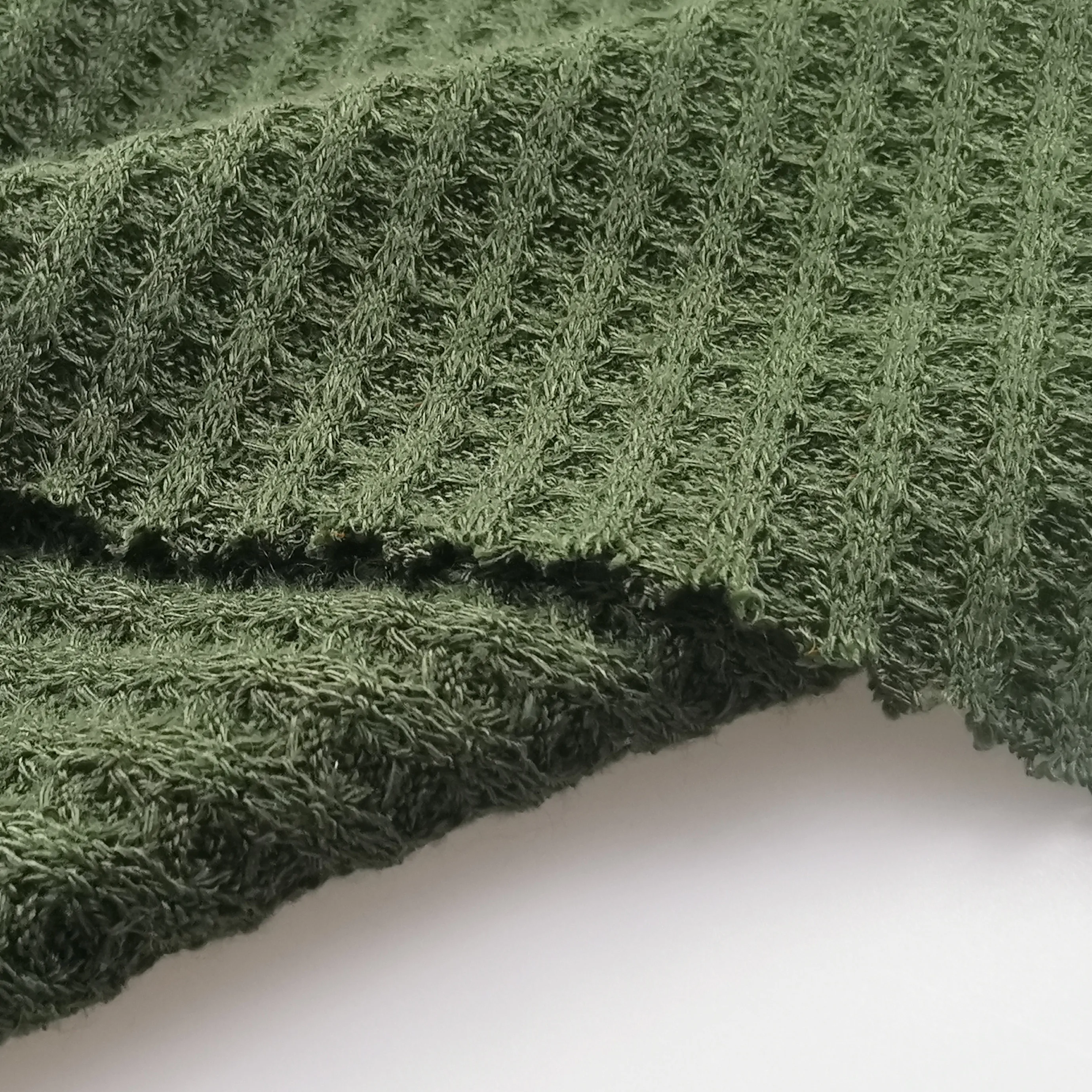 American market 100%polyester fabric knitting fabric waffle tela de gofres hacci  fabric for sweater