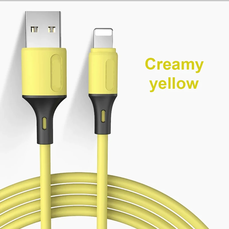 USB Data Cable Liquid Silicone Cable Fast Charging Micro Charger Wire for LT Mobile Phones Green Charging Cable
