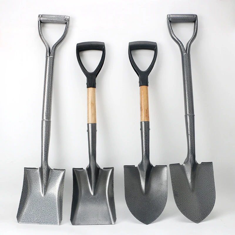 Wholesale Gardening Digging Tool Square garden shovel with wooden handle PA D-grip