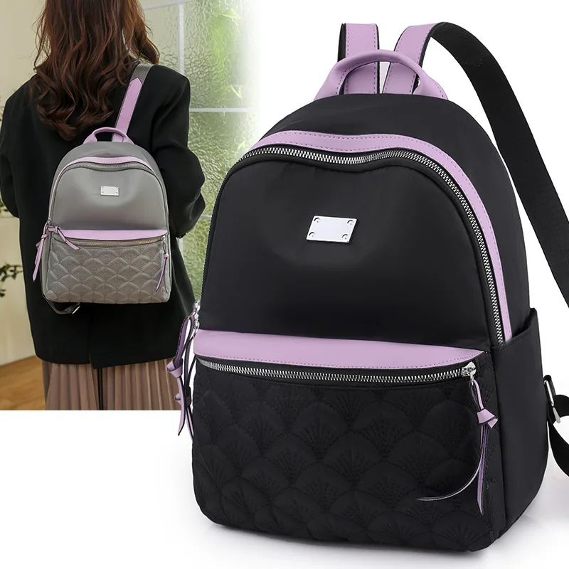 New design nylon waterproof korean style fashion backpack girls school bag