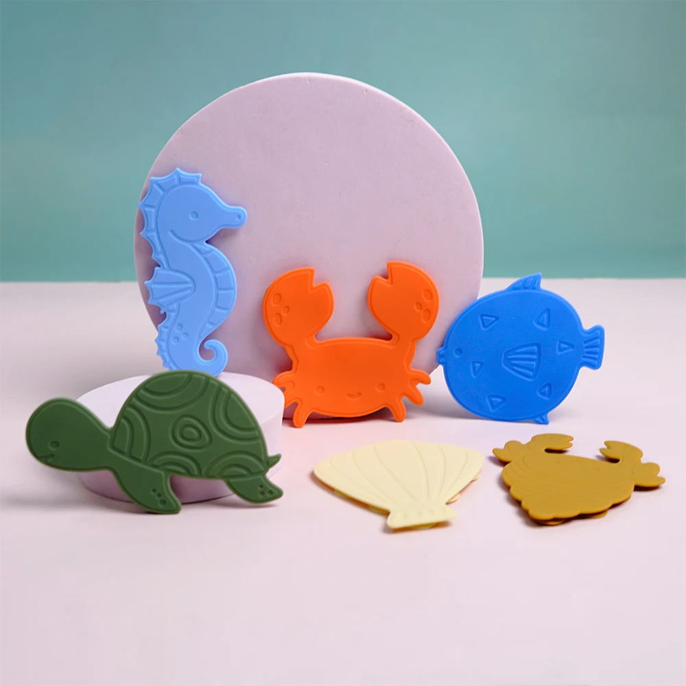 Baby Silicone Bathroom Stickers Suction Cup Toy Infant Cartoon Animal Shape Mat Baby Early Education Bathroom Bath Toy