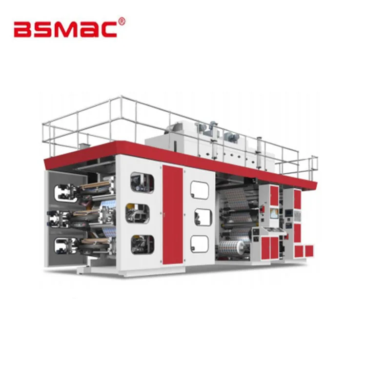 Fully Automatic CI Type 6 colors High Quality Central Drum PVC Film Flexo Printing Machine