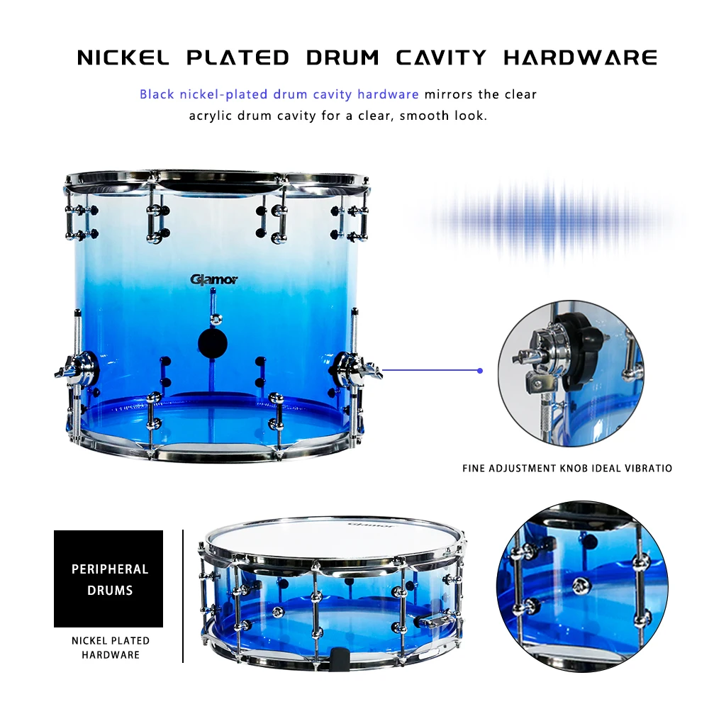 Glamor Drum Musical Instrument high-end professional Premium Series acrylic drum set professional drum kits