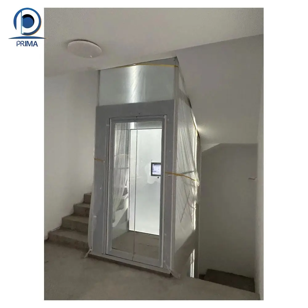 Prima Screw Circular Luxury Elevator Round Elevator G+2 Floors Full Glass 360 Small Villa Elevator Lift