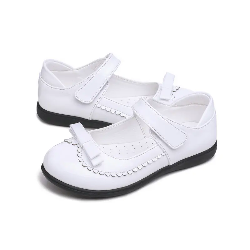 
2021 Princess Style Girls White Dress Shoes Mary Jane Fashion Children School Shoes for Teenage Girl 