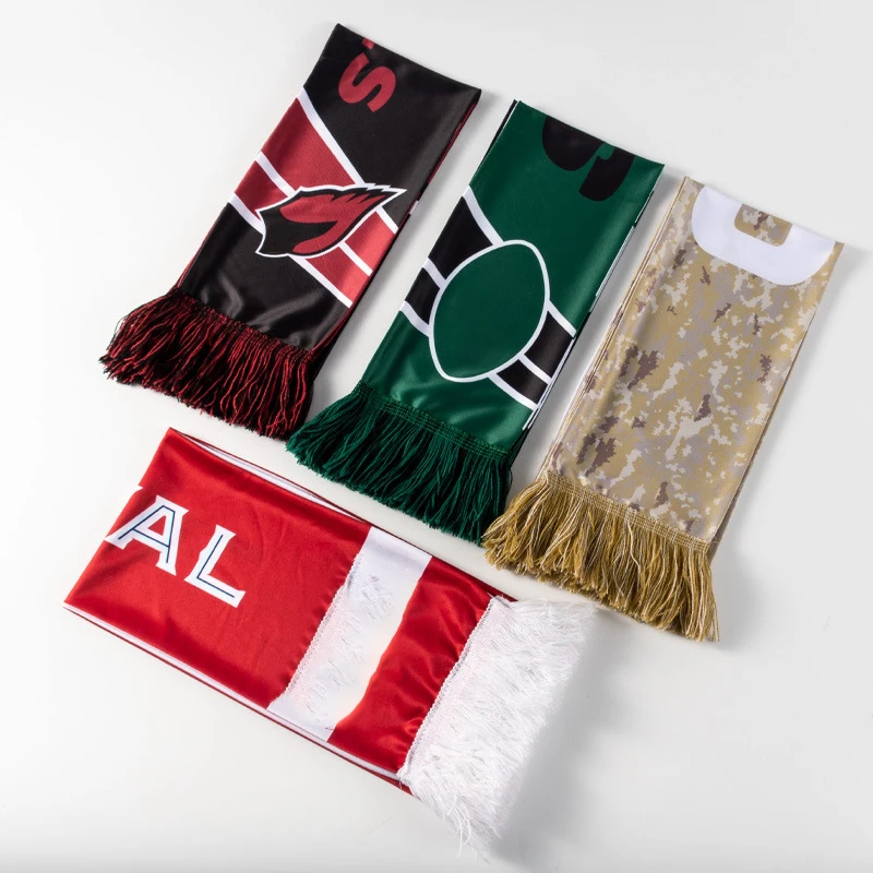 Football Club Football Fan Scarf Custom Printed Fan Cheer Scarf Acrylic Knitted Jacquard Sports Fan Cheer Football Scarf