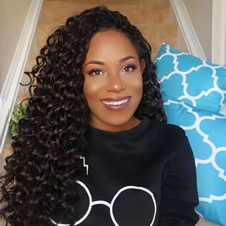 Synthetic Bulk Hair Crochet Hair Braids Box Braid 18 Inch Curly Deep Wave afro kinky Crochet Hair For afro Black Women