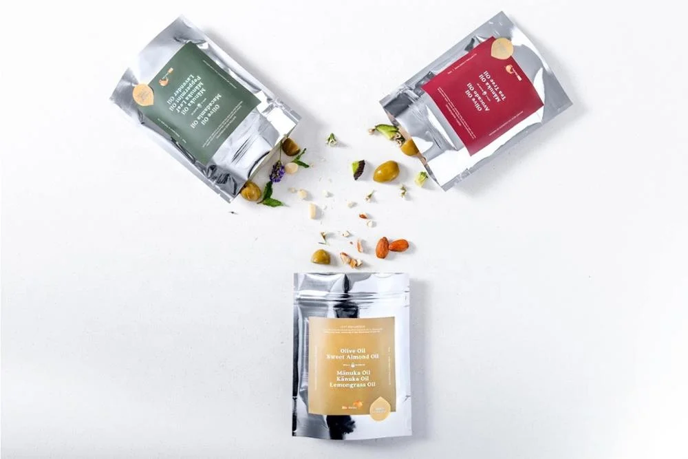 
aluminum hand and face cleanse soap packing doypack with ziplock 