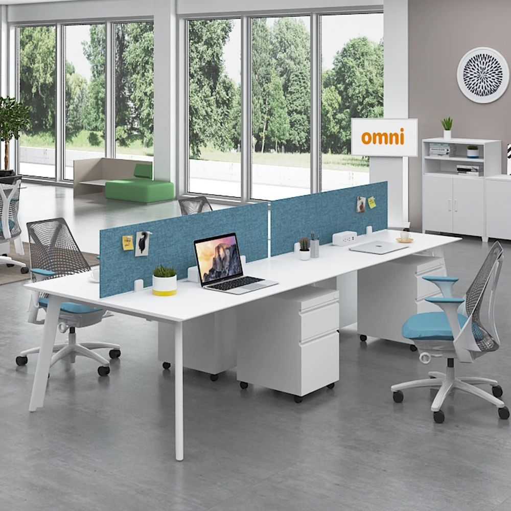 Classical Design Modern Office Furniture 4 Seat Steel Office Desk Frame