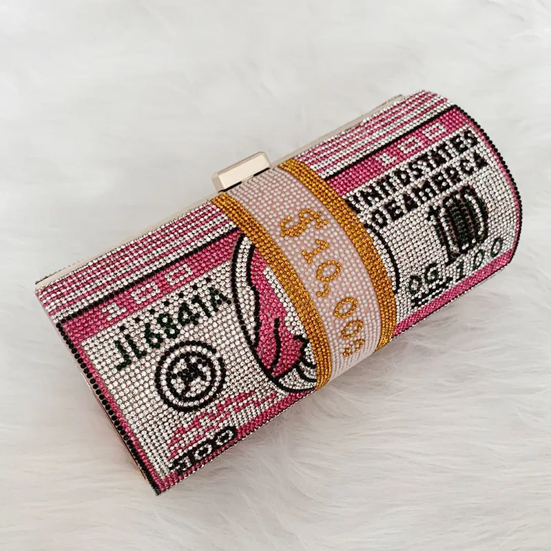 Модный новый дизайнерский клатч для долларов вечерний кошелек с блестящими бриллиантами праздничная ручная сумка со стразами