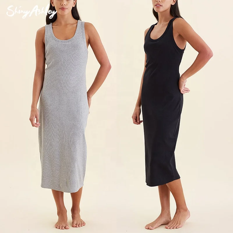 Tank top base dress long strappy dress large size dress base skirt lounge wear sleepwear women nightgown