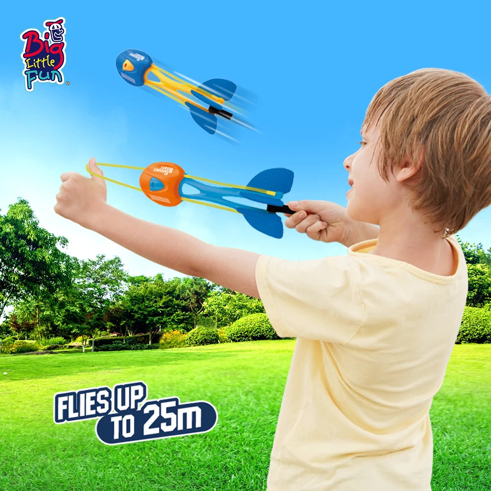 Can Custom Logo Kids Other Summer Outdoor Sports Type Flying Glider Toys Missile Flinger rocket Launcher Toy Flies Up To 25m