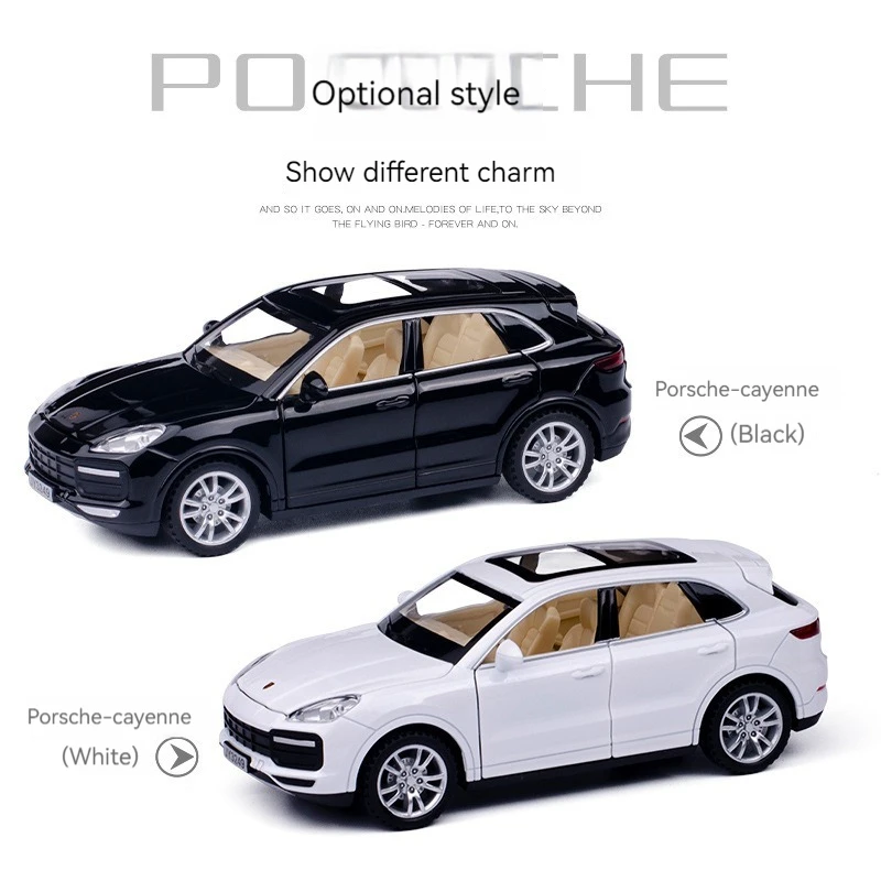 Модель автомобиля 1:32 Porsches Cayenne со звуком и светом металлическая модель игрушки для украшения дверей открытые