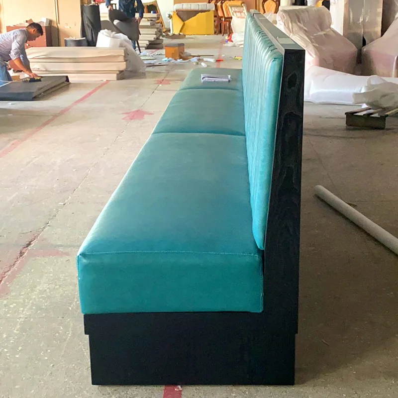 New Trend Cafe Table Set Restaurant Chairs Metal Commercial Restaurant Booths with Tables Wooden Wood Modern Solid PU Leather