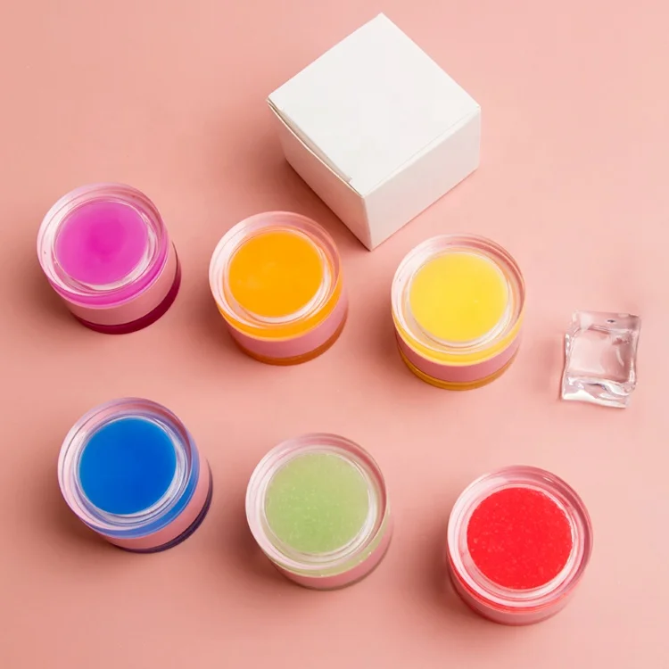 Luxury Korean Fruit Lip Balm Lip Scrub Private Label Pink Lip Scrub And Brush With Balm