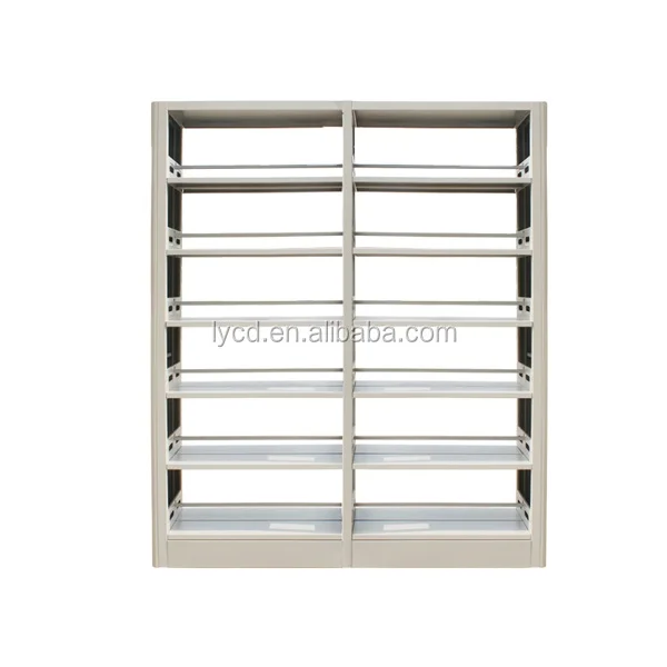 Modern school library furnitures movable wooden 3 Tiers Ladder bookshelf for storage with wheels