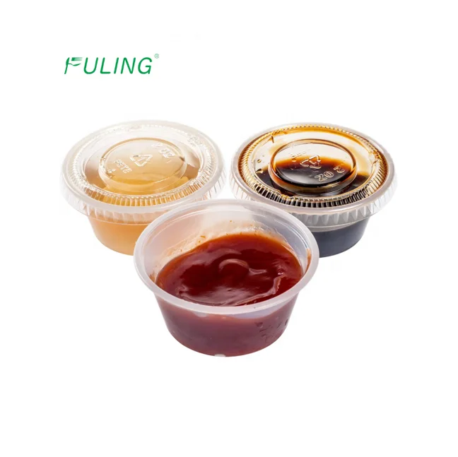 China Factory 2oz 4oz Disposable PP plastic Sauce Cup Portion Condiment Cup with Lids