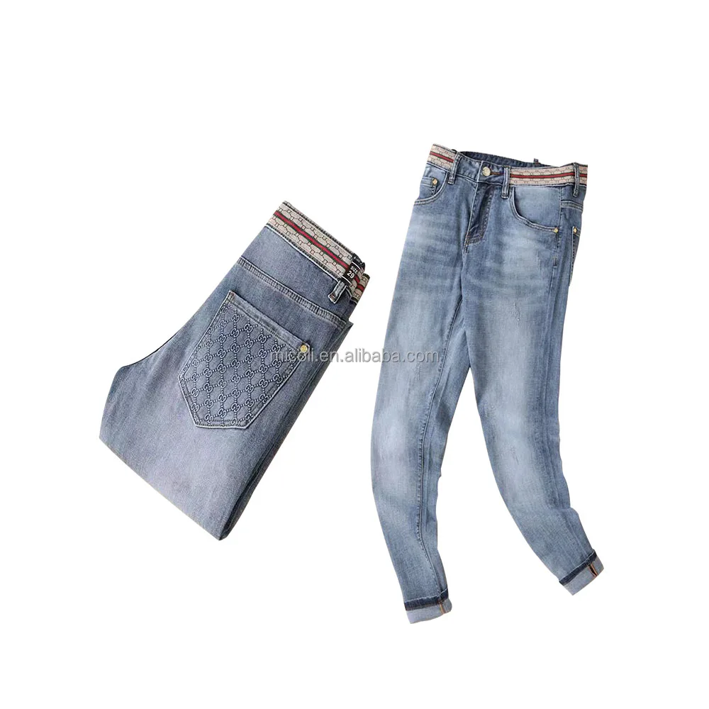 Factory wholesale new style blue stock dropshipping men biker skinny jeans color high waist butt lift jeans women stretch plus s