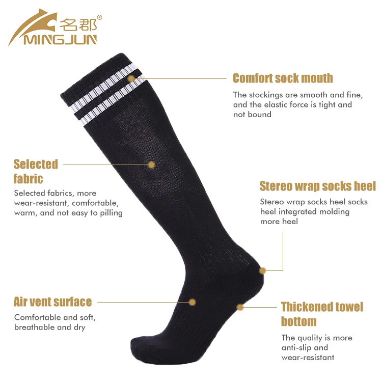 Popular Green Knee High Adult Stripe Sports Youth Soccer Socks Mens Football Socks