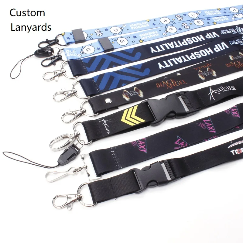 Personalized Luxury Cute Custom Sublimation Printed Keychains Lanyards ID Badge Holder Neck Polyester Lanyard