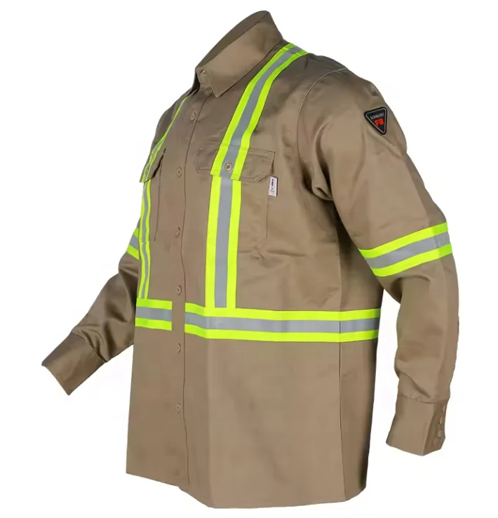 Wholesale Nylon Cotton FRC Fire Resistant Flame Resistant Welder Fireproof Work Fire Proof FR Shirts For Men