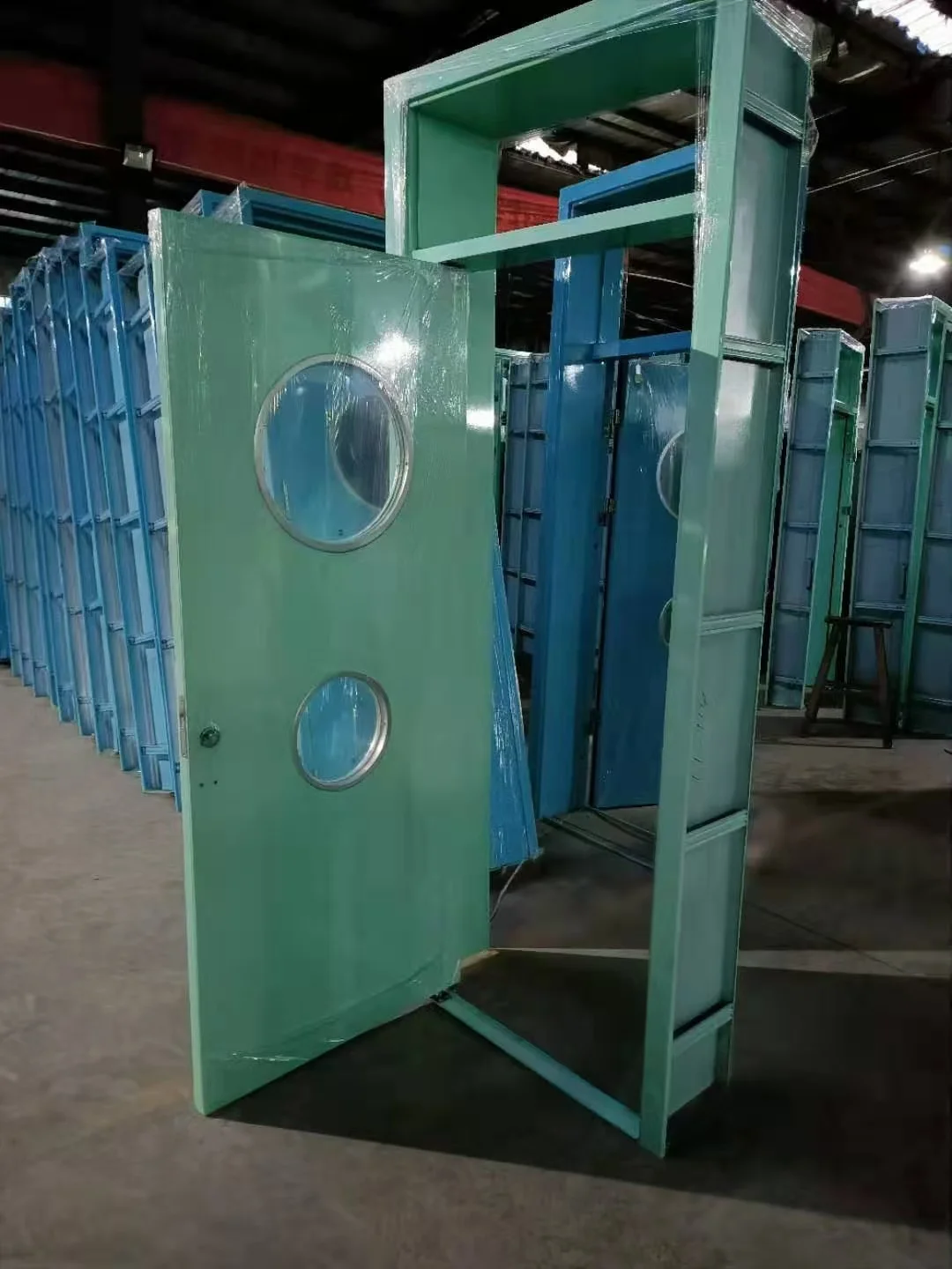 AIAOV Market wholesale school special steel safety door with glass perspective window design