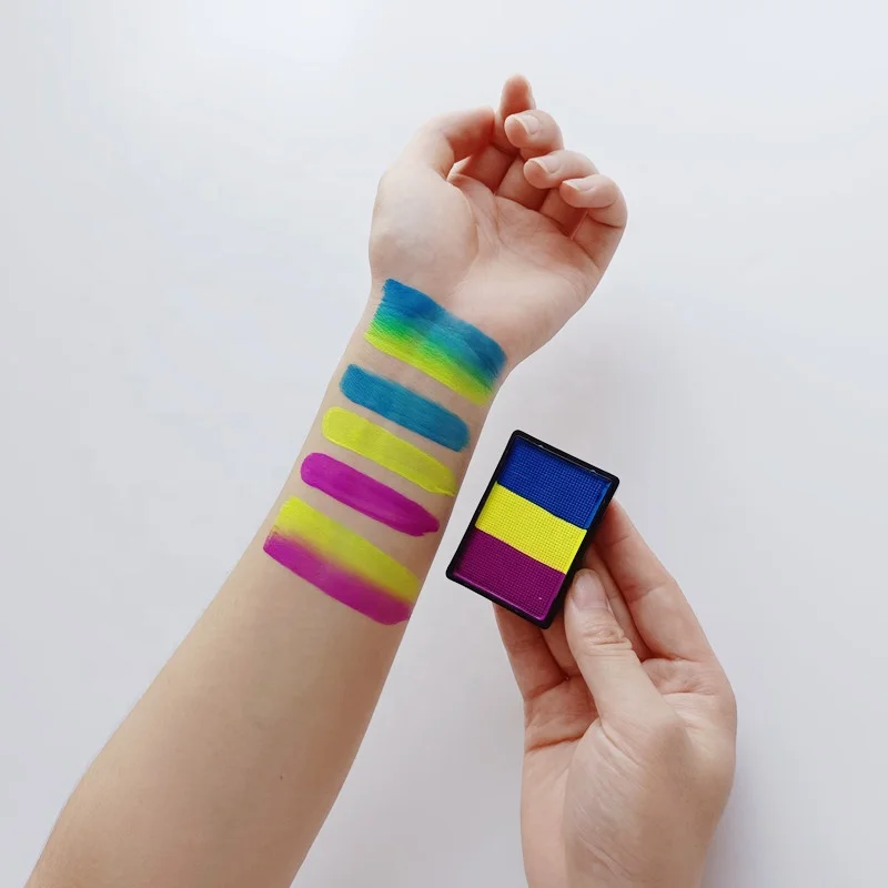 Customized 30g Water Based Face Body paint Activated Profession color mixing Rainbow Split