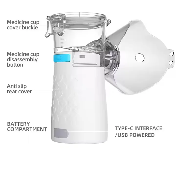 JYTOP Mini Hospital-Grade Home Nebulizer with Built-in Battery Medical Metal Aerosol Atomizer Travel-Friendly ROHS Certified