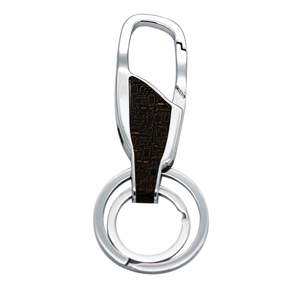 
Nice gift pu leather car keychain with double key rings 