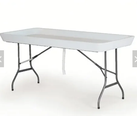 EASTOMMY High Quality Plastic Folding Ice Chill Table,  6ft Plastic Ice Cooler Table