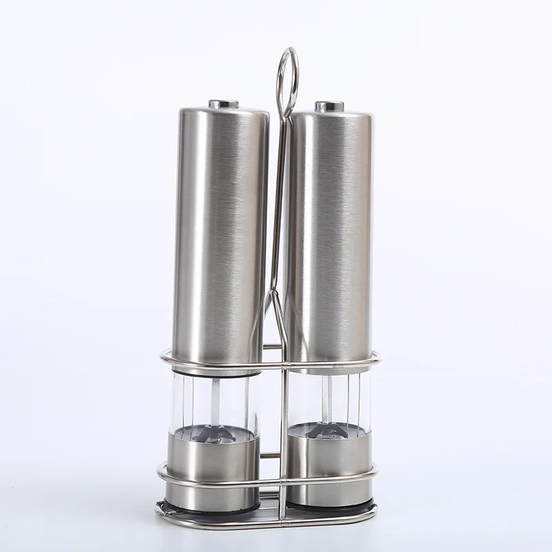 Hot Selling Rechargeable Electric Stainless Steel Gravity Mill Salt and Pepper Grinder with Spice Jar