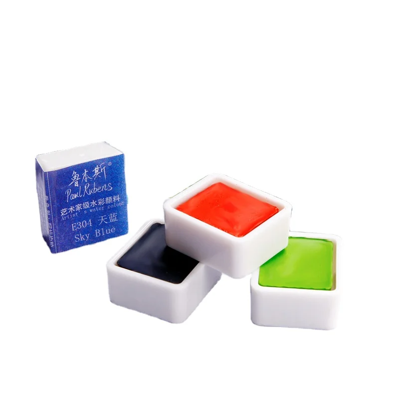 Paul Rubens Solid Watercolor Gouache Paint 1Pc Travel Mini for Beginner and Artist Professional Drawing Art Supplies ABCDE Color
