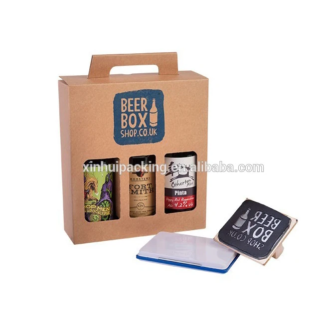 Wholesale Cardboard 3 Pack Beer Carrier Packaging Carton Box
