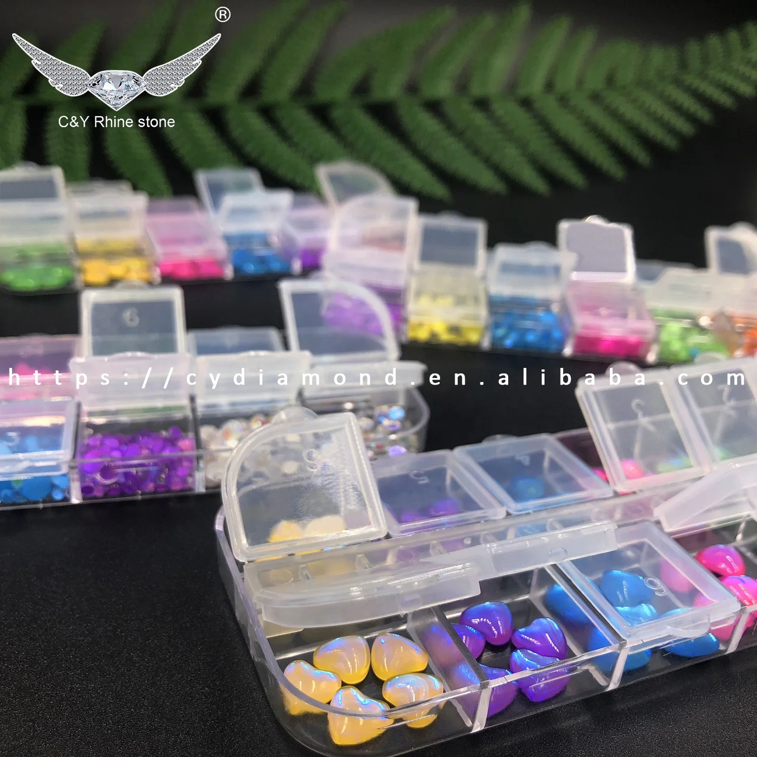 C&Y Half Pearls Beads Nail Stone Mix Shape Rhinestone Box Kit For Nails Flatback Glass Rhinestones