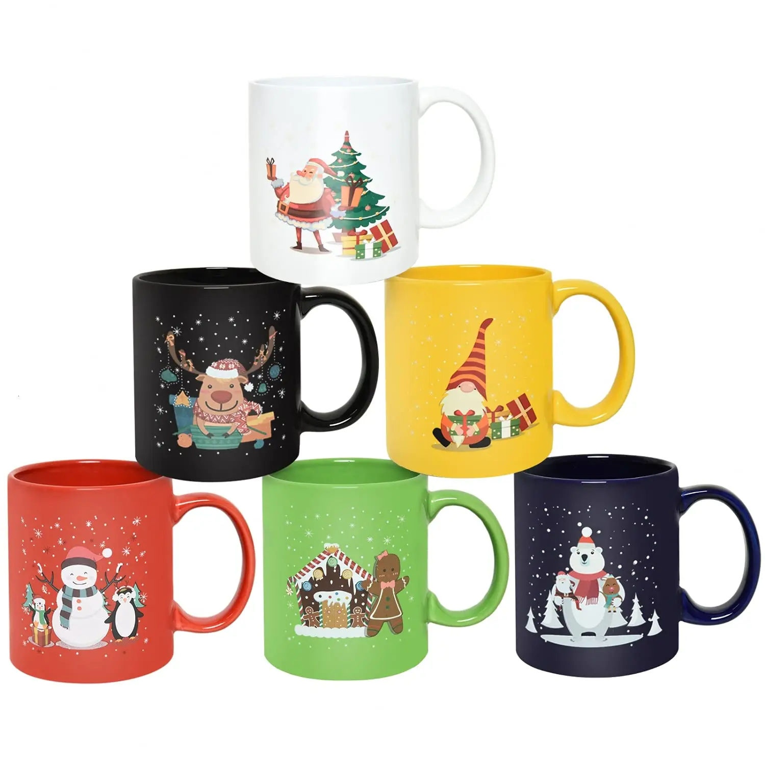 Cheap promotional custom cartoon cute coffee cups christmas mugs ceramic