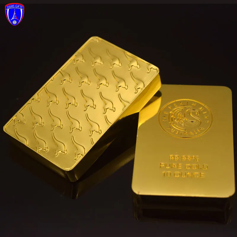 Wholesale custom zinc alloy Gold plated gold bars made of zinc alloy