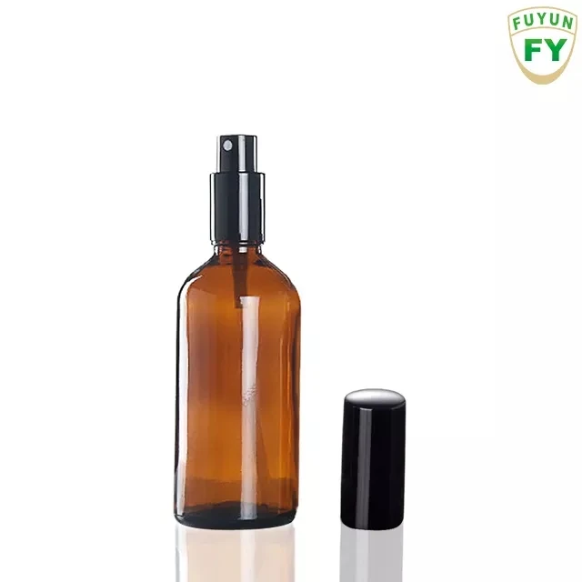 Fuyun amber glass spray bottle 100ml glass empty perfume spray bottle